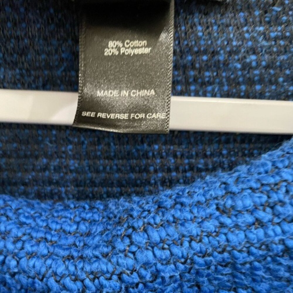 Ali Miles Cowl Neck Chunky Knit Sweater in Bright Blue - Picture 6 of 7